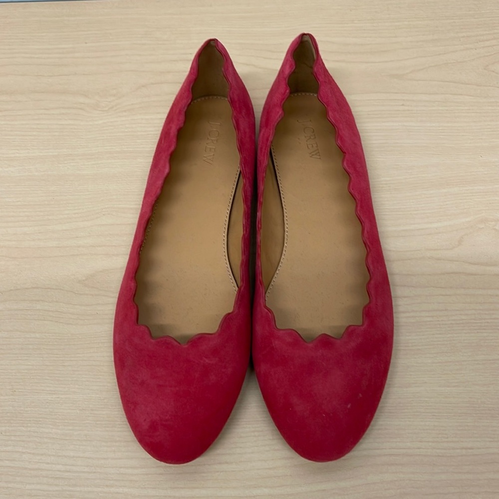 NWOT Red Suede J. Crew Flats Size 11